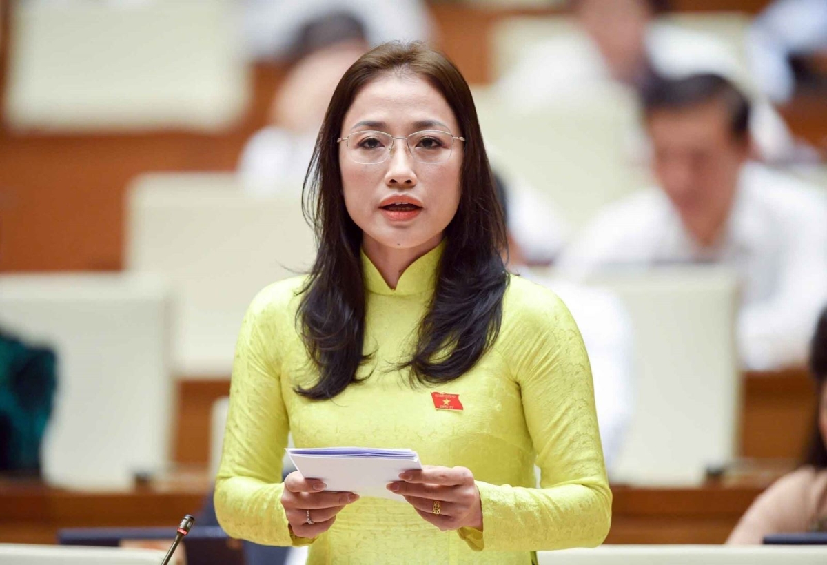 Đại biểu Quốc hội Trần Khánh Thu (Đoàn Đại biểu Quốc hội tỉnh Hưng Yên). Ảnh: TTXVN.