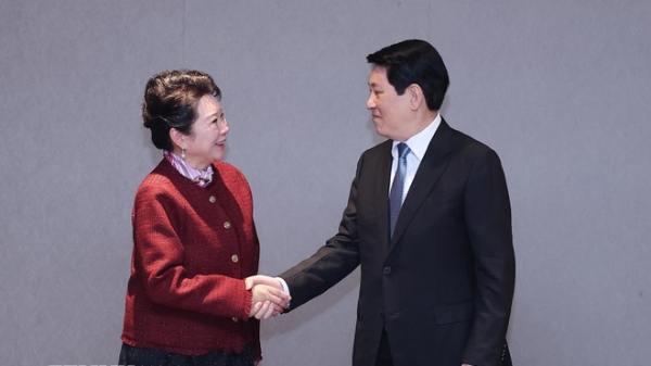 Chủ tịch nước Lương Cường tiếp nhà sáng lập Tập đoàn MEBO International của Trung Quốc