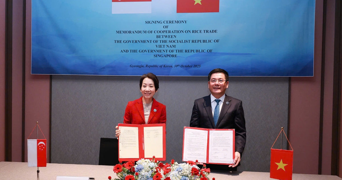Singapore - Việt Nam ký Bản ghi nhớ hợp tác thương mại gạo