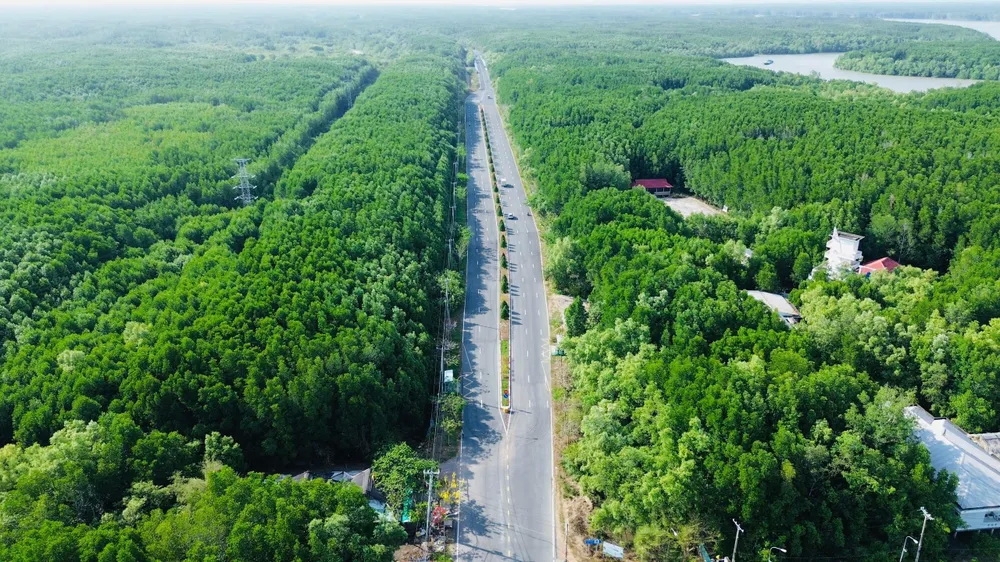 Tuyến đường Rừng Sác, lộ trình dự kiến sẽ có tuyến đường sắt đô thị nối trung tâm TP.HCM đi Cần Giờ. Ảnh: Đào Trang