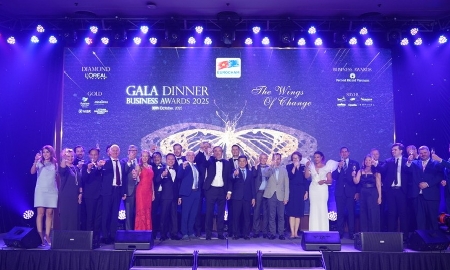 Lễ trao Giải thưởng Doanh nghiệp EuroCham 2025 với chủ đề “Wings of Change” diễn ra tại TP Hồ Chí Minh tối 30/10. Ảnh: EuroCham.