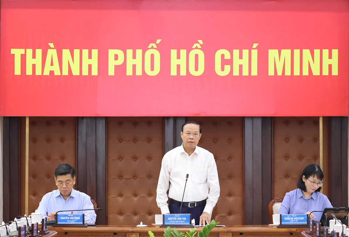 Phó Chủ tịch Thường trực UBND TP. Hồ Chí Minh Nguyễn Văn Thọ phát biểu tại phiên họp&nbsp; - Ảnh: Cổng thông tin điện tử TP. Hồ Chí Minh.