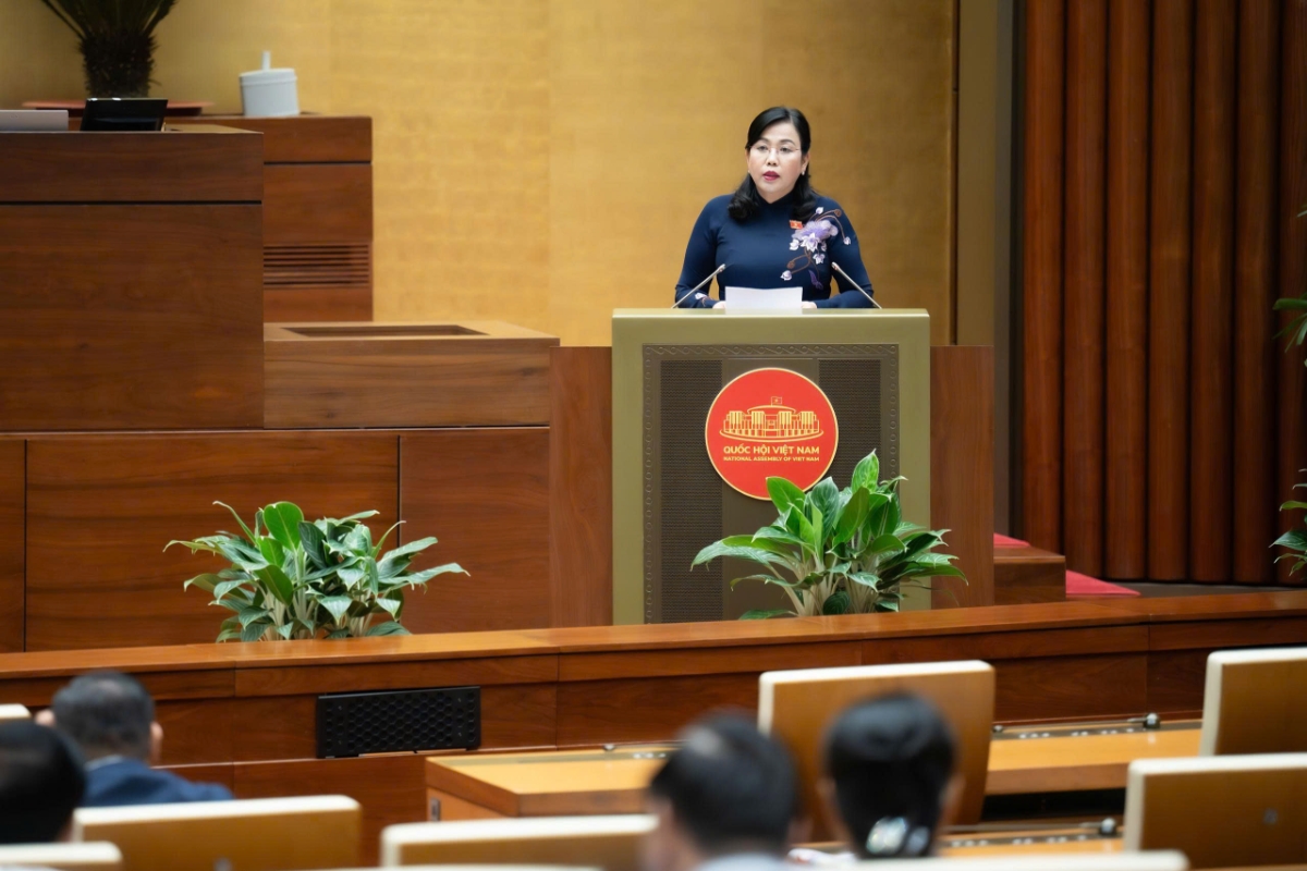 Chủ nhiệm Ủy ban Khoa học, Công nghệ và Môi trường Nguyễn Thanh Hải&nbsp;trình bày Báo cáo thẩm tra.&nbsp;