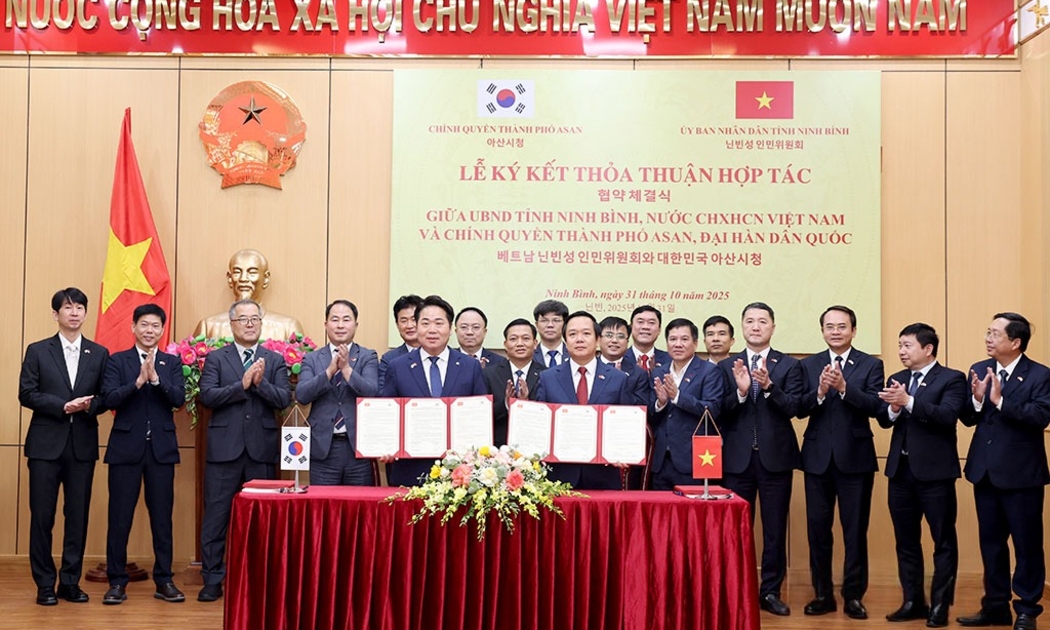 Ninh Bình và Asan (Hàn Quốc) ký kết thỏa thuận hợp tác mới, mở ra nhiều cơ hội đầu tư