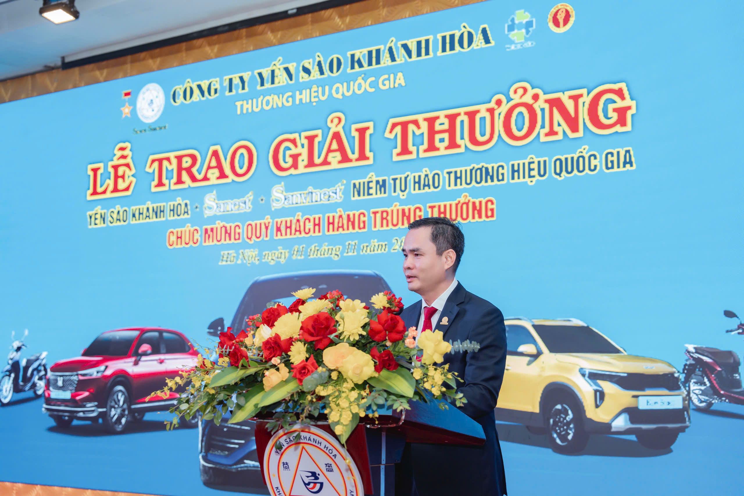  Ông Nguyễn Thanh Hải, Tổng Giám đốc Công ty Yến sào Khánh Hòa, phát biểu tại lễ trao giải.