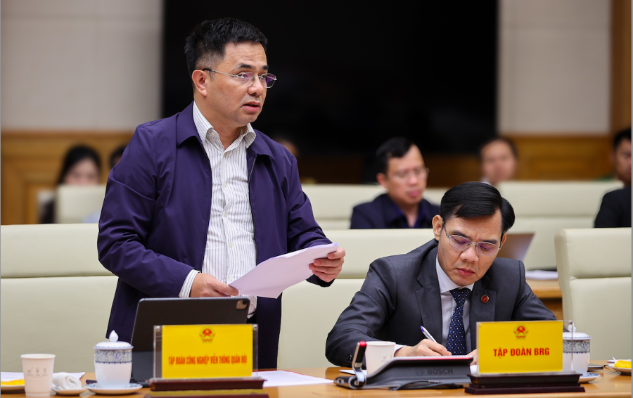 Đại diện Tập đoàn Công nghiệp Viễn thông Quân đội phát biểu - Ảnh: VGP.