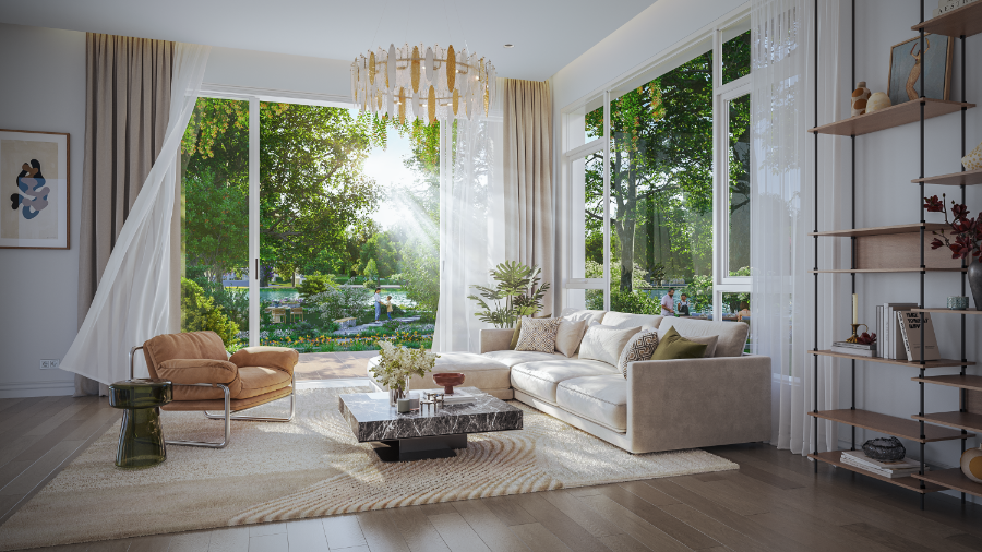 Sau mỗi khung cửa tại Retreat Forest là bức tranh thiên nhiên ngập tràn.
