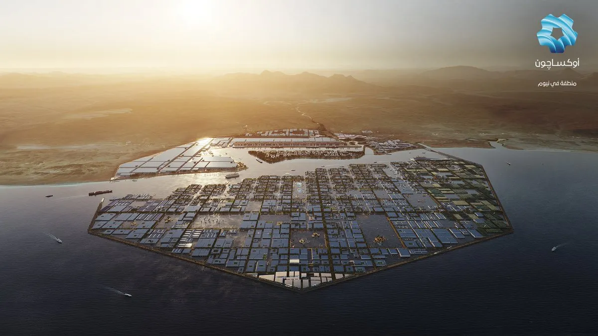 Hình ảnh minh họa cho dự án Oxagon của Neom. Ảnh: Neom