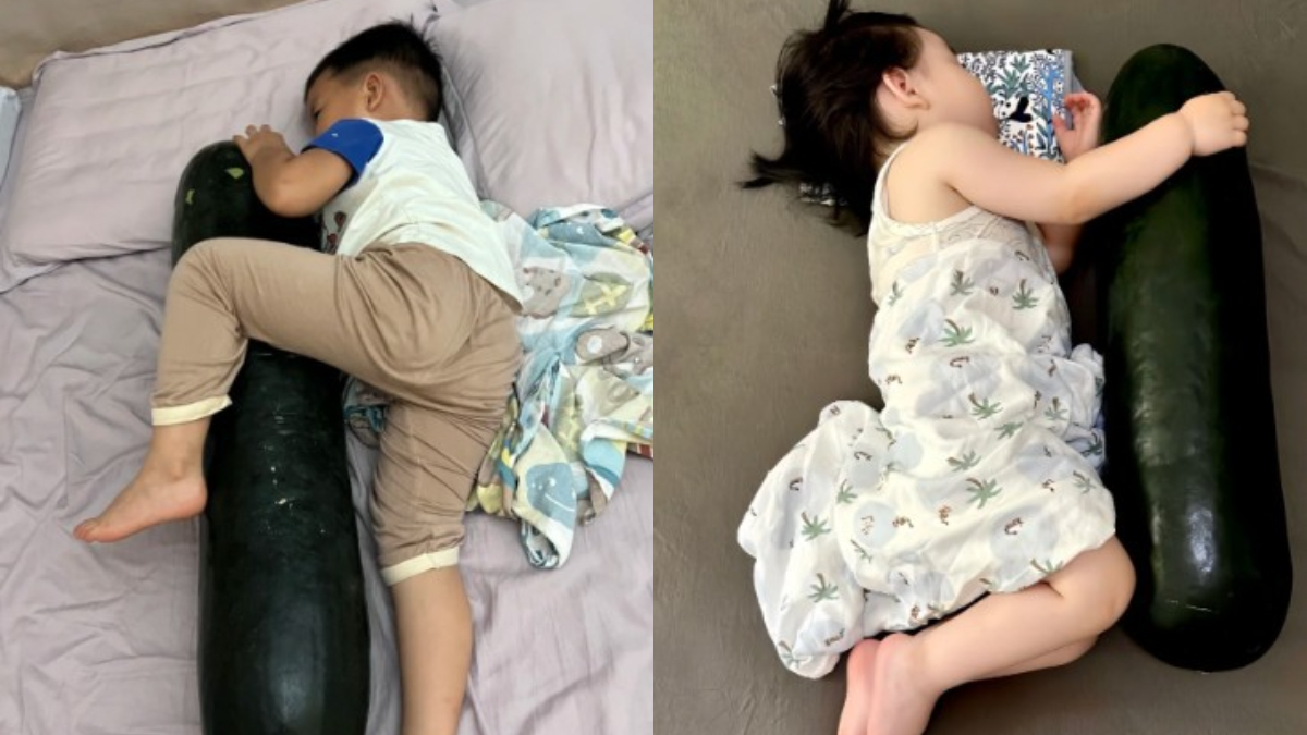 Trào lưu "ngủ cùng bí đao" gây sốt tại Trung Quốc suốt mùa hè vừa qua.