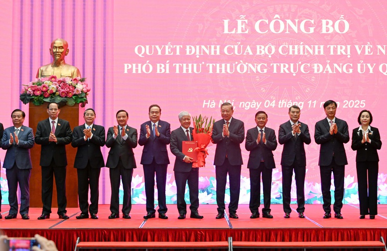 Tổng Bí thư Tô Lâm dự Lễ công bố quyết định của Bộ Chính trị về nhân sự Phó Bí thư Thường trực Đảng ủy Quốc hội.