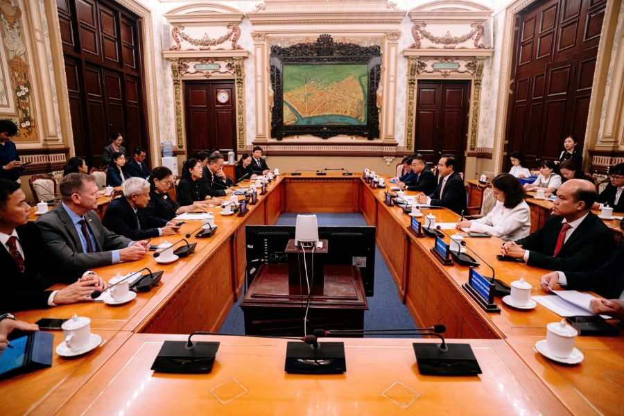 Chủ tịch UBND TP.HCM Nguyễn Văn Được tiếp Bà Urawadee Sriphiromya, Đại sứ Vương quốc Thái Lan tại Việt Nam, cùng đoàn doanh nghiệp Thái Lan đang hoạt động tại Việt Nam.