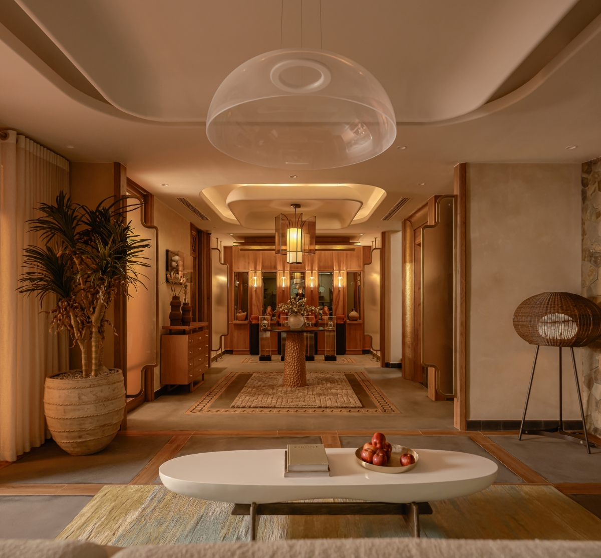 Ảnh thực tế tầng trải nghiệm biệt thự đơn lập rẻ quạt tại Retreat Forest.