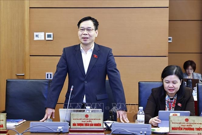 Đại biểu Quốc hội TP Hà Nội Đỗ Đức Hồng Hà phát biểu. Ảnh: TTXVN.