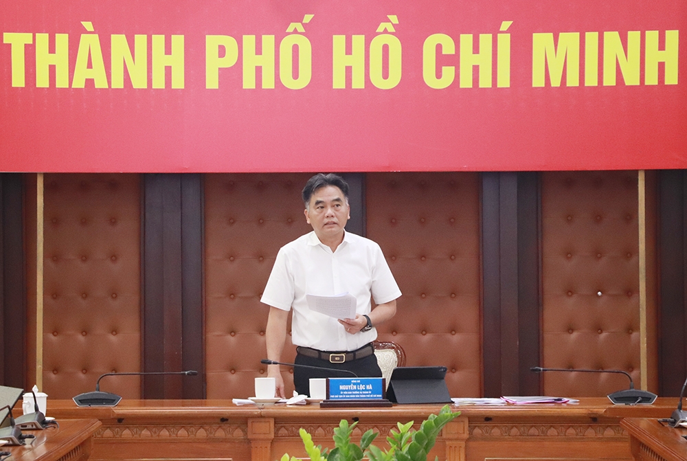 Phó Chủ tịch UBND TP. Hồ Chí Minh Nguyễn Lộc Hà đã chủ trì cuộc họp. Ảnh: Cổng thông tin&nbsp;điện&nbsp;tử Thành phố.