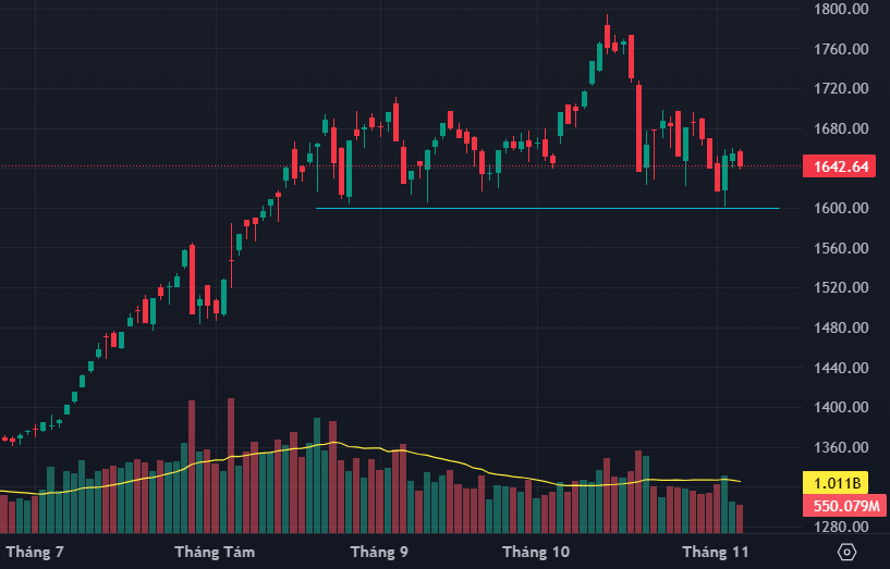 VN-Index hôm nay mới trả điểm nhưng số lớn cổ phiếu đã giảm liên tục 2 ngày nay.