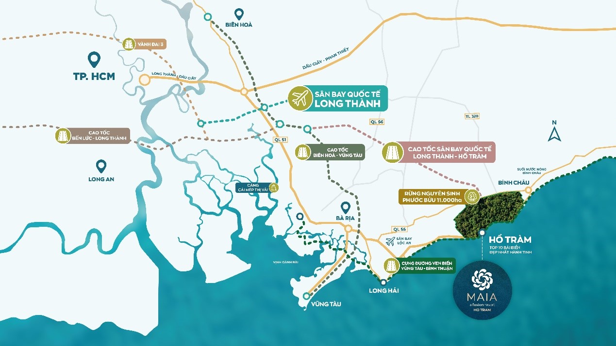 Hạ tầng bứt tốc về đích, kết nối Hồ Tràm với thị trường quy mô toàn cầu.