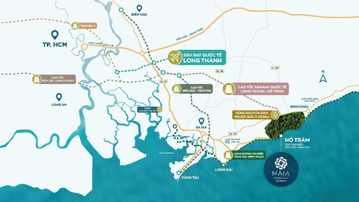 Hạ tầng bứt tốc về đích, kết nối Hồ Tràm với thị trường quy mô toàn cầu.