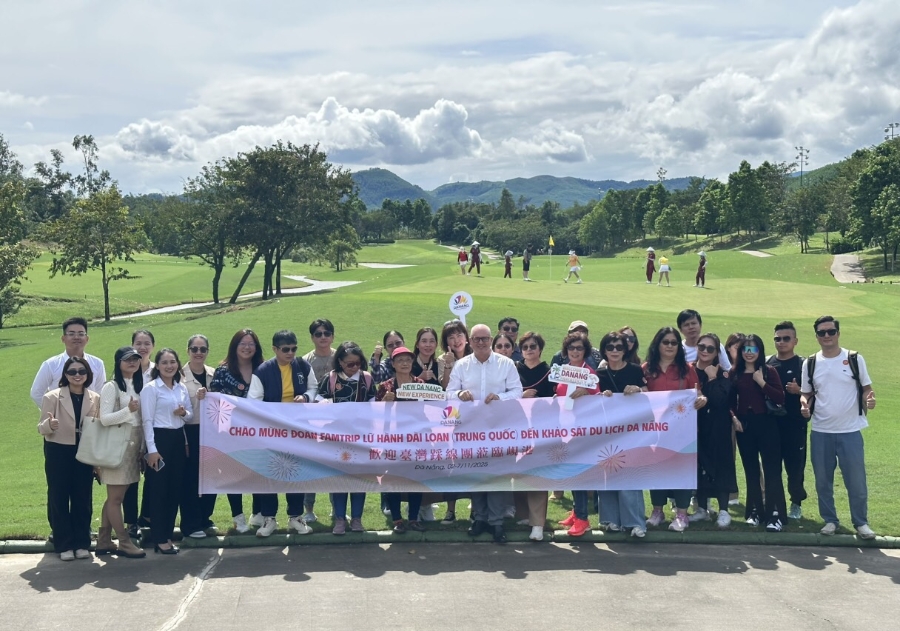 Đoàn Famtrip Đài Loan (Trung Quốc) khảo sát một sân golf tại Đà Nẵng.