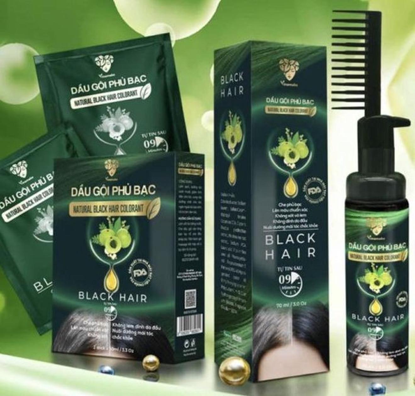 Dầu gội phủ bạc Natural Black Hair Colorant.