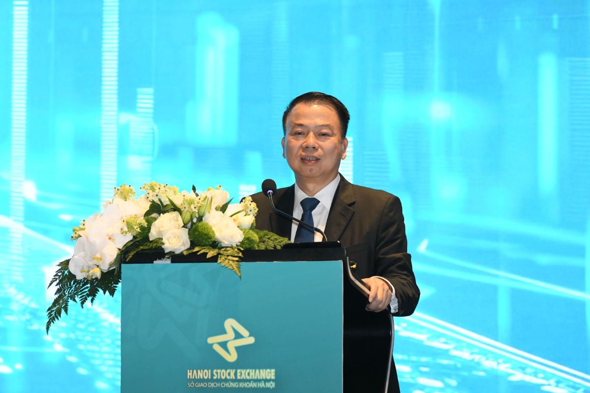 Thứ trưởng Bộ Tài chính Nguyễn Đức Chi phát biểu chỉ đạo tại Hội nghị Tổng kết hoạt động thị trường trái phiếu năm 2025. 