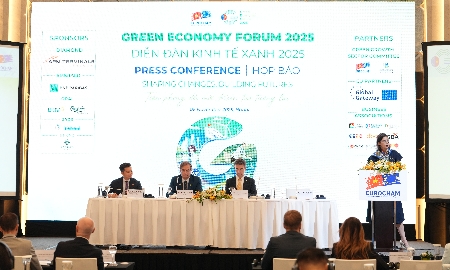 Họp báo công bố Diễn đàn Kinh tế Xanh (GEF) 2025. Ảnh: EuroCham