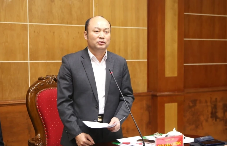 Phó Chủ tịch UBND tỉnh Thanh Hóa&nbsp;Cao Văn Cường phát biểu tại buổi làm việc.