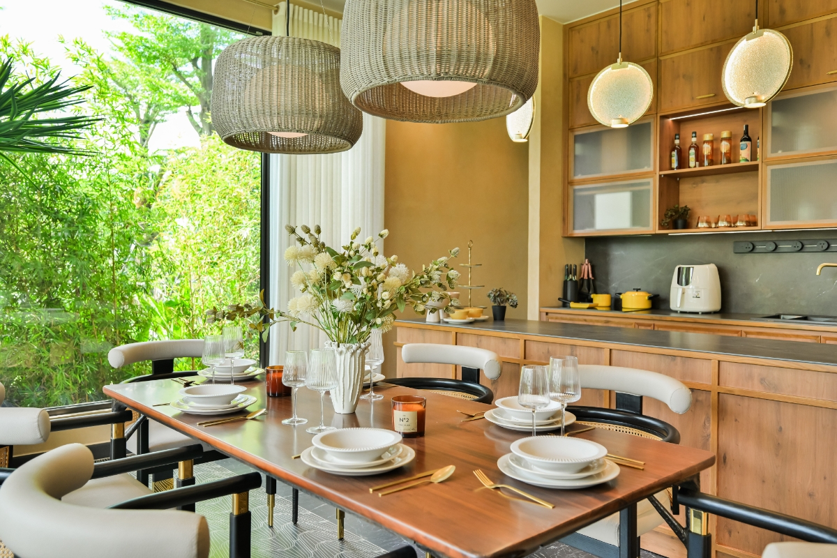 Phòng bếp ấm&nbsp;áp, sang trọng.