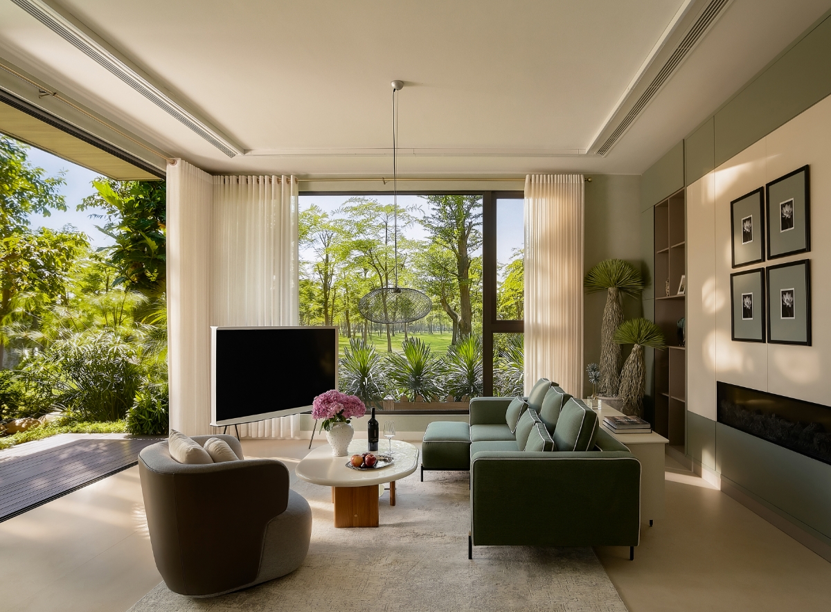 Sau mỗi khung cửa là bức tranh thiên nhiên tạo hiệu ứng thị giác tích cực.