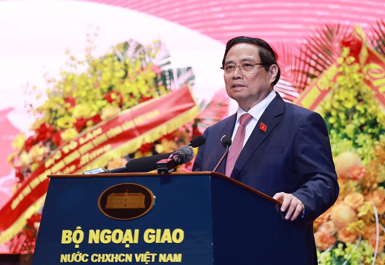 Thủ tướng Phạm Minh Chính nêu rõ, công tác thi đua có vai trò hết sức quan trọng trong việc tạo động lực, truyền cảm hứng, thúc đẩy sáng tạo và nâng cao hiệu suất làm việc. Ảnh: VGP.