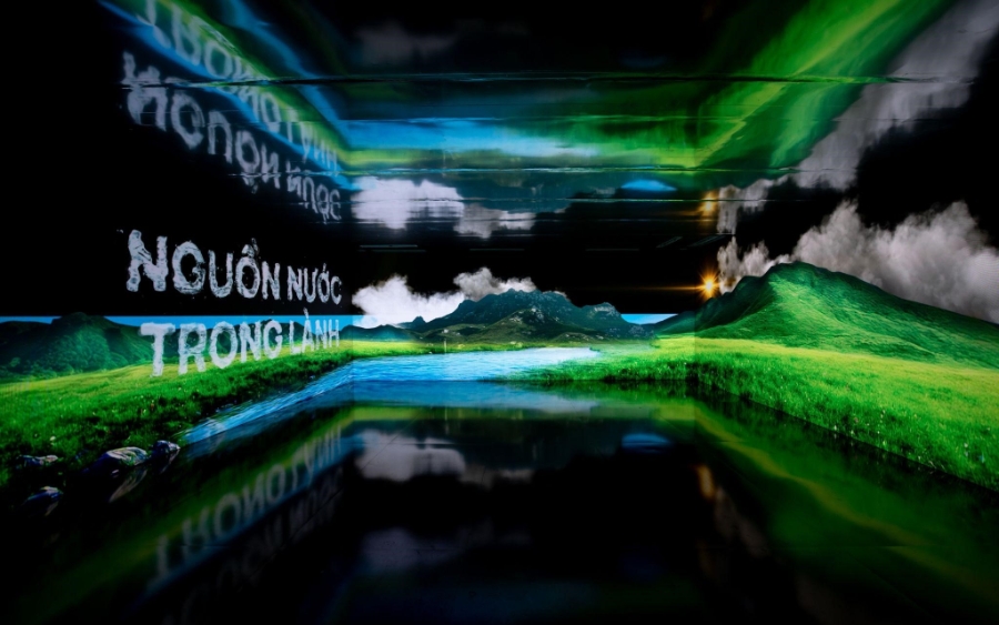 Khu vực trải nghiệm thực tế ảo (Immersive Room) cho phép người tham quan khám phá các cánh đồng ở GippsNature - vùng nguyên liệu của GippsNature.