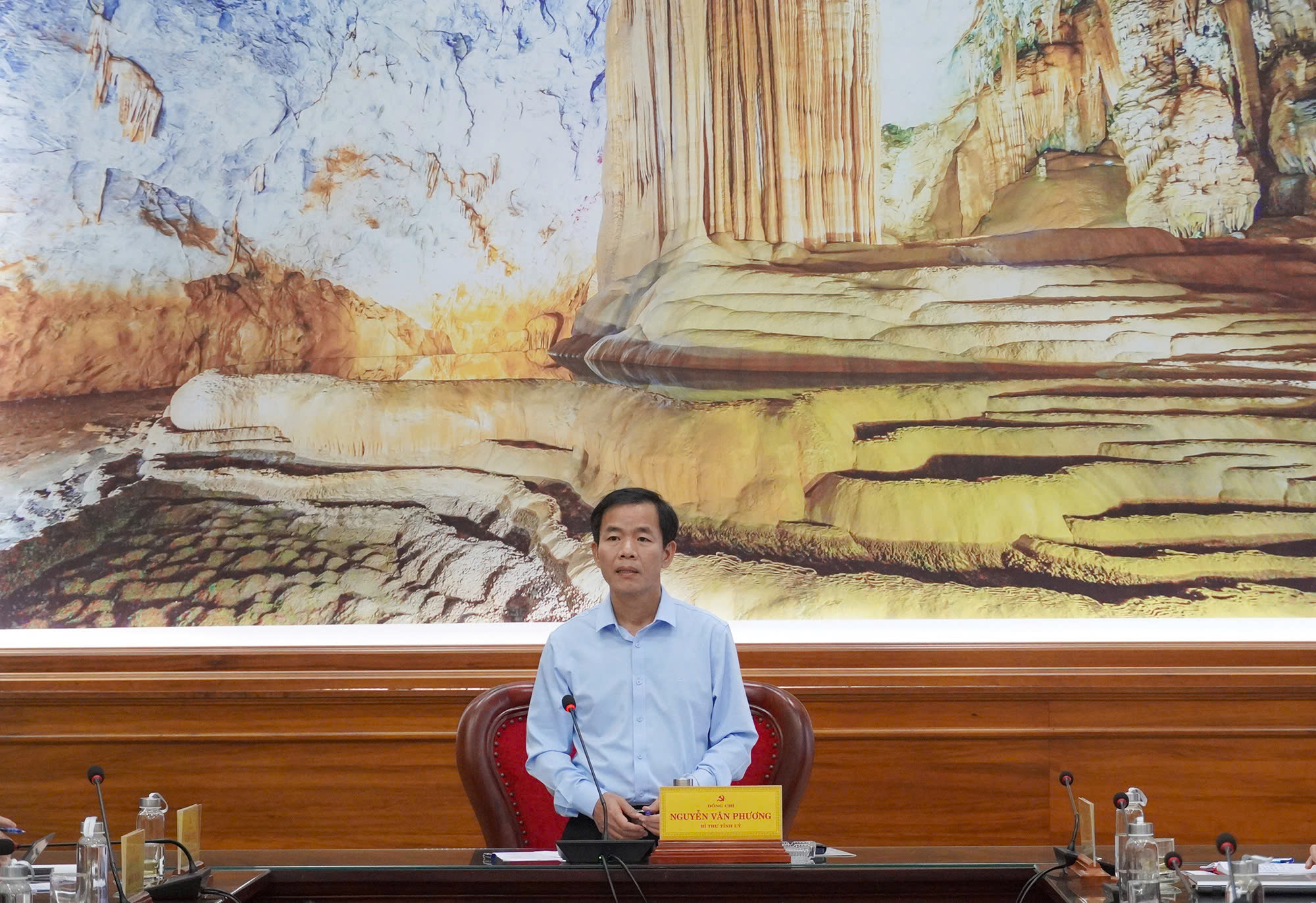 Bí thư Tỉnh ủy Quảng Trị Nguyễn Văn Phương phát biểu tại buổi làm việc