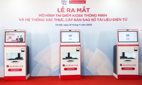 Agribank tài trợ Kiosk thông minh, nâng cao hiệu quả hoạt động dịch vụ công Hà Nội