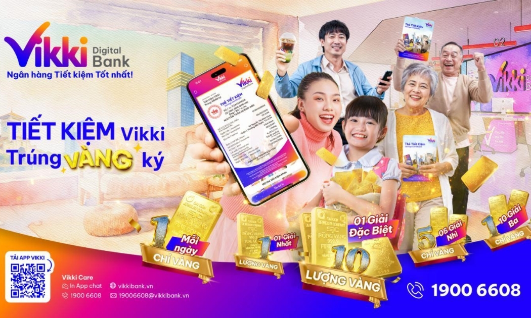 Trúng vàng mỗi ngày cùng Vikki Bank - Ngân hàng tiết kiệm tốt nhất