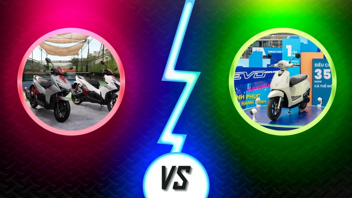 xe máy xăng Honda đấu xe máy điện VinFast