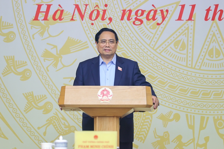 Thủ tướng Phạm Minh Chính, Trưởng Ban Chỉ đạo Trung ương về chính sách nhà ở và thị trường bất động sản, chủ trì phiên họp thứ 3 của Ban Chỉ đạo. Ảnh: VGP