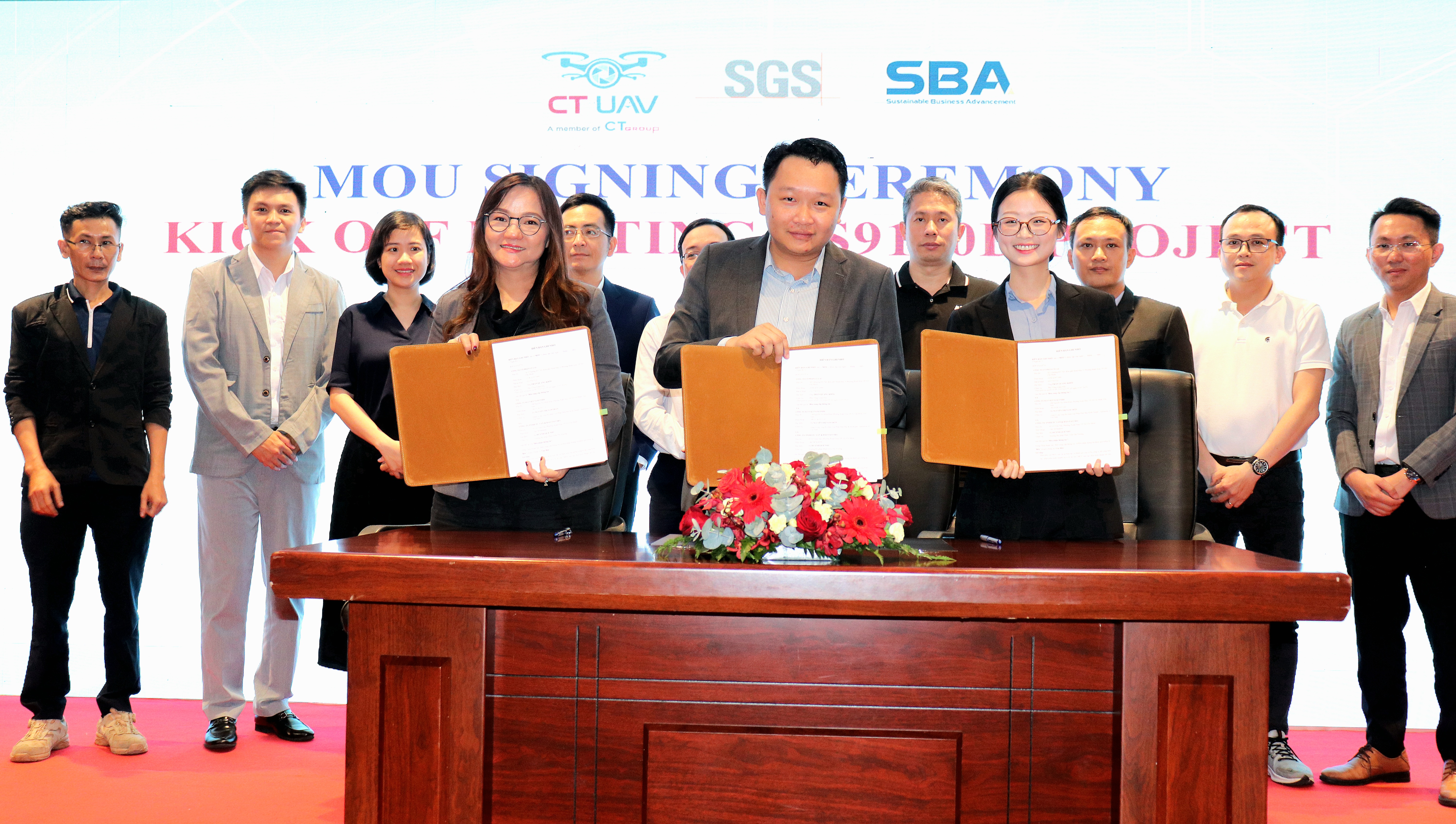 Lễ ký kết giữa CT UAV và SGS, SBA triển khai xây dựng tiêu chuẩn AS9100D, ISO 9001.