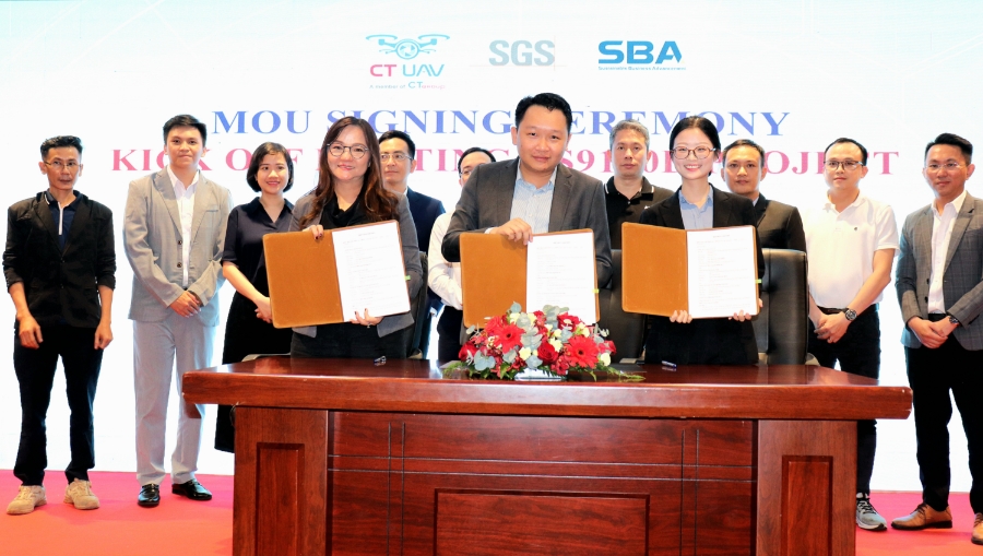 Lễ ký kết giữa CT UAV và SGS, SBA triển khai xây dựng tiêu chuẩn AS9100D, ISO 9001.