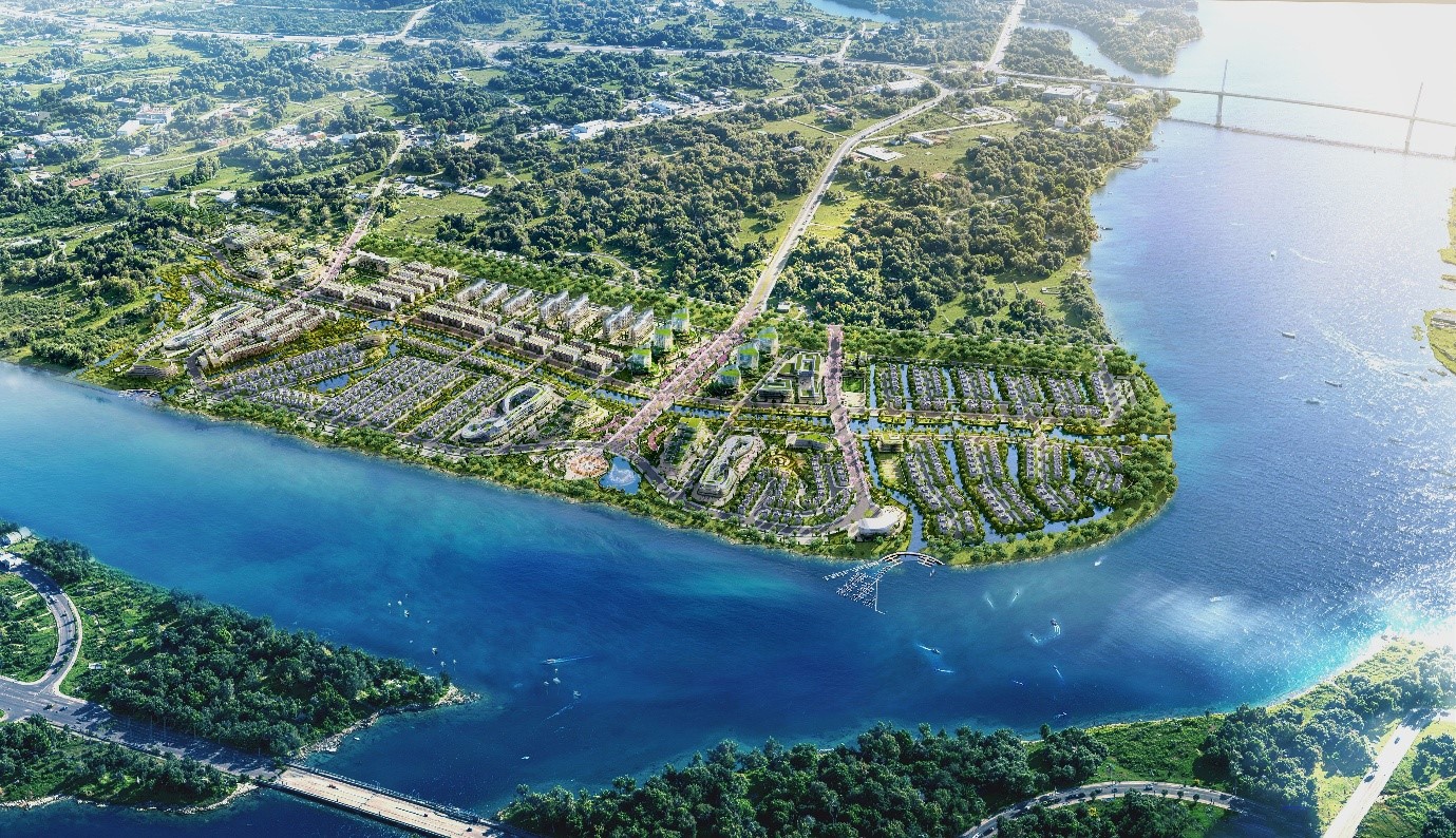 Phối cảnh tổng thể Khu đô thị du lịch Đại Phước.