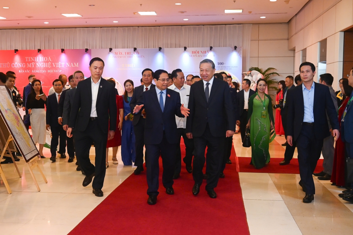 Tổng Bí thư Tô Lâm và Thủ tướng Chính phủ Phạm Minh Chính đến dự sự kiện.