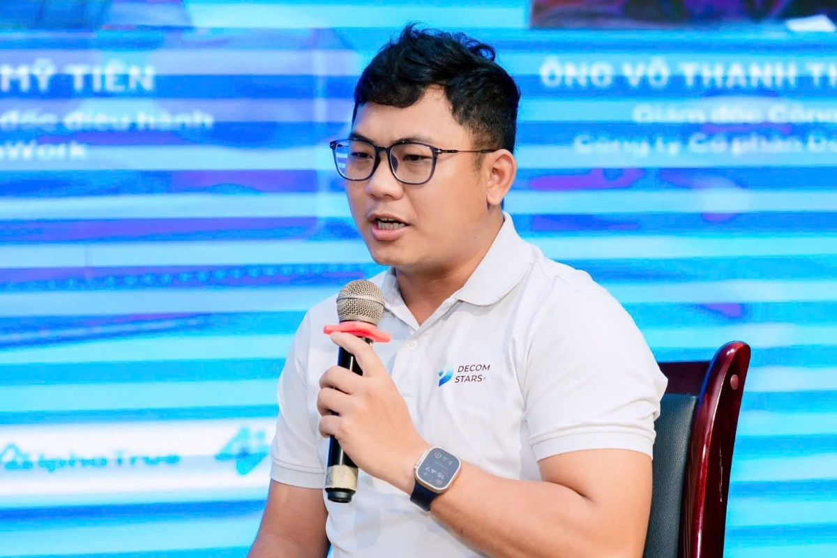 Ông Võ Thanh Thiên Toán, Giám đốc Công nghệ Công ty Cổ phần Decom Stars, chia sẻ về hai công nghệ VERA và SIFAI được phát triển cho nền tảng AI Tra Cứu Luật PRO