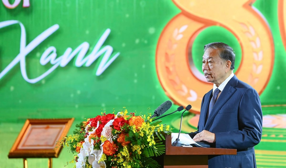 Tổng Bí thư Tô Lâm phát biểu chỉ đạo tại Lễ kỷ niệm.