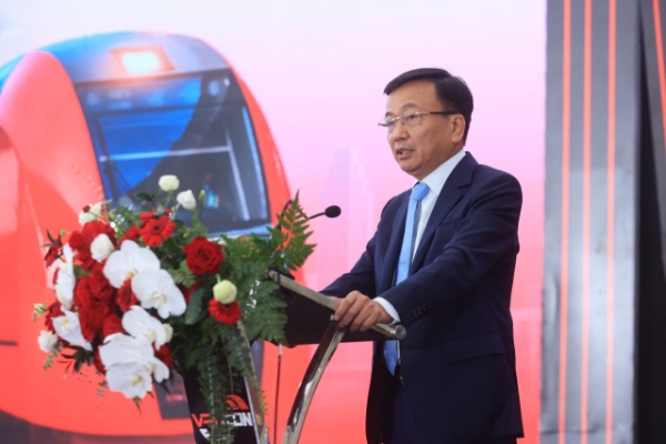 Thứ trưởng Bộ Xây dựng Nguyễn Danh Huy phát biểu khai mạc tại Triển lãm.&nbsp;&nbsp;