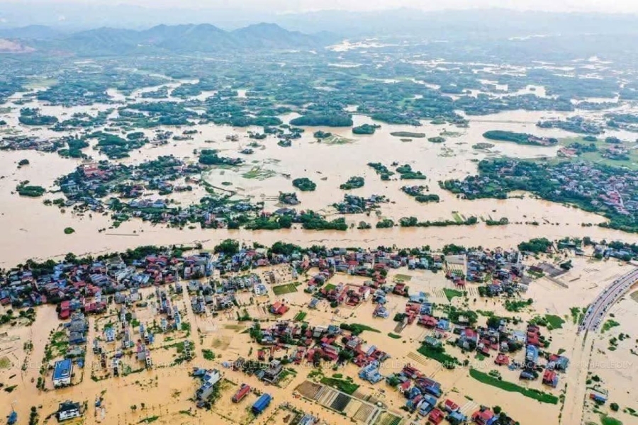 Trận lũ tại Thái Nguyên diễn ra vào tháng 10/2025 khiến nhiều làng mạc, phố phường bị ngập lụt.