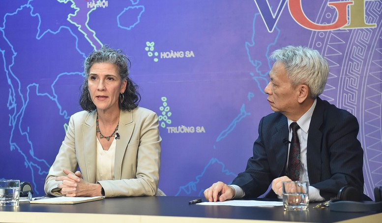 Trưởng Đại diện thường trú Chương trình Phát triển Liên Hợp Quốc (UNDP) tại Việt Nam Ramla Khalidi đánh giá Việt Nam đã đạt tiến bộ đáng kể trong bối cảnh biến động toàn cầu. Ảnh: VGP