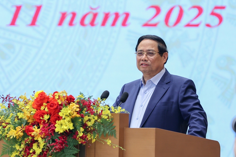 Thủ tướng Phạm Minh Chính cho biết đây là phiên họp kiểm điểm, rà soát công việc thời gian qua, cũng là bước chuẩn bị cho Phiên họp tổng kết năm 2025 của Ban Chỉ đạo - Ảnh: VGP. 