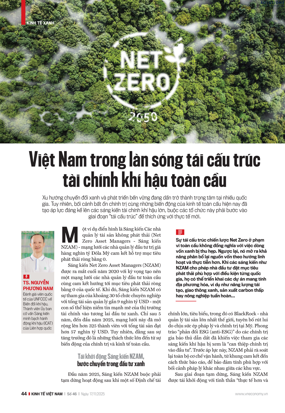 Việt Nam trong làn sóng tái cấu trúc tài chính khí hậu toàn cầu - Ảnh 1