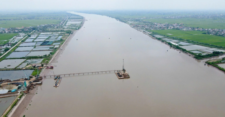 Tuyến cầu vượt sông Đáy có chiều dài khoảng 2,6 km.