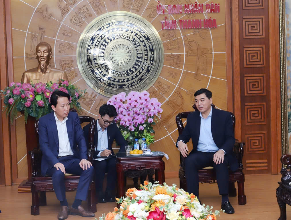 Tập đoàn Sumitomo (Nhật Bản) làm việc với lãnh đạo tỉnh Thanh Hóa. Ảnh: Xuân Nghĩa