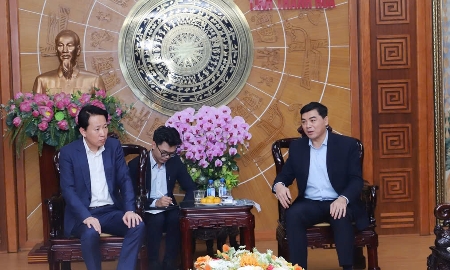 Tập đoàn Sumitomo (Nhật Bản) làm việc với lãnh đạo tỉnh Thanh Hóa. Ảnh: Xuân Nghĩa