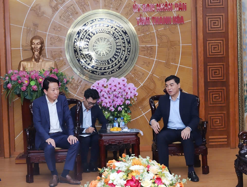 Tập đoàn Sumitomo (Nhật Bản) làm việc với lãnh đạo tỉnh Thanh Hóa. Ảnh: Xuân Nghĩa